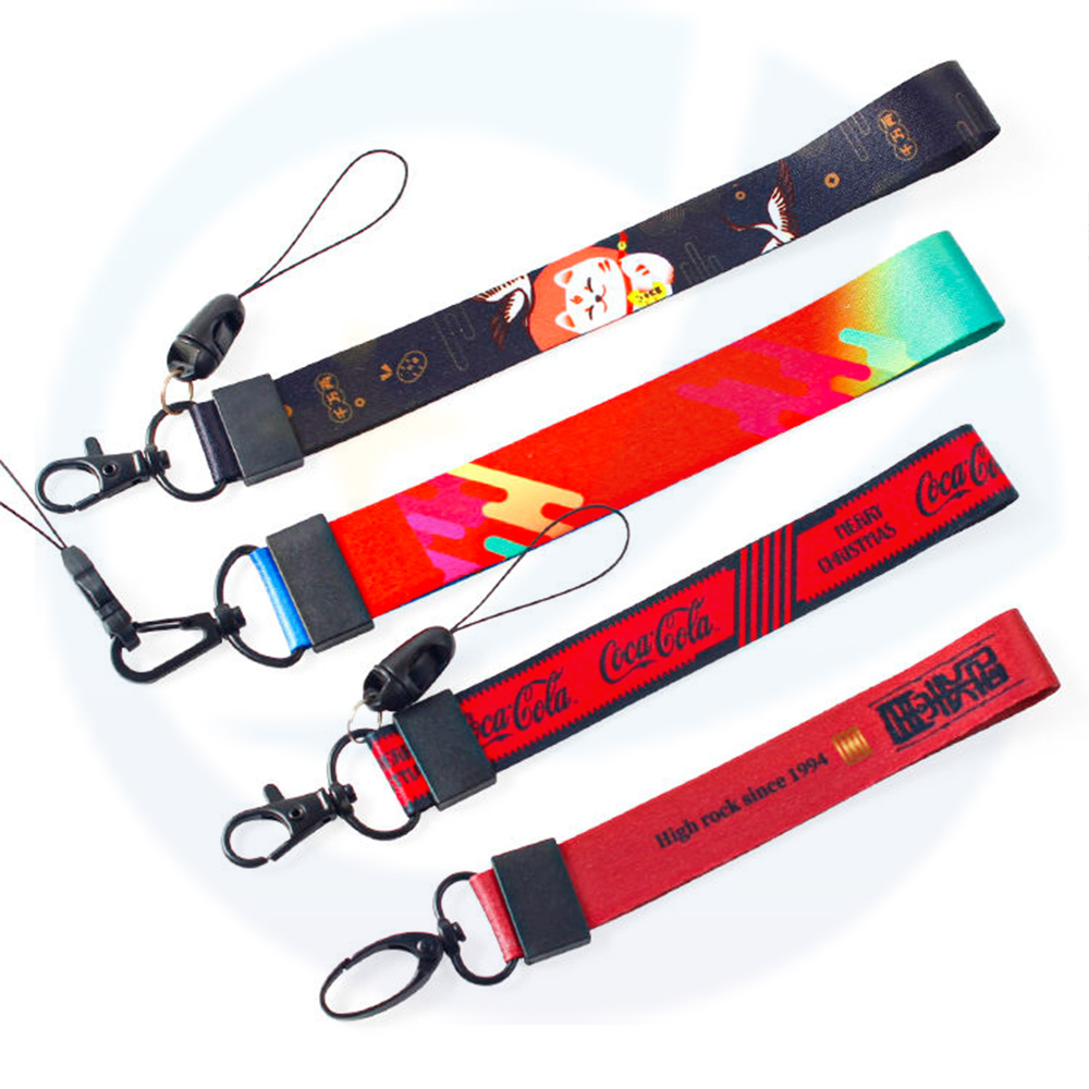 Lage verzendkostenfabrikant Gedrukte sublimatie Keychain -riem aangepaste polyester lanyards met logo Custom