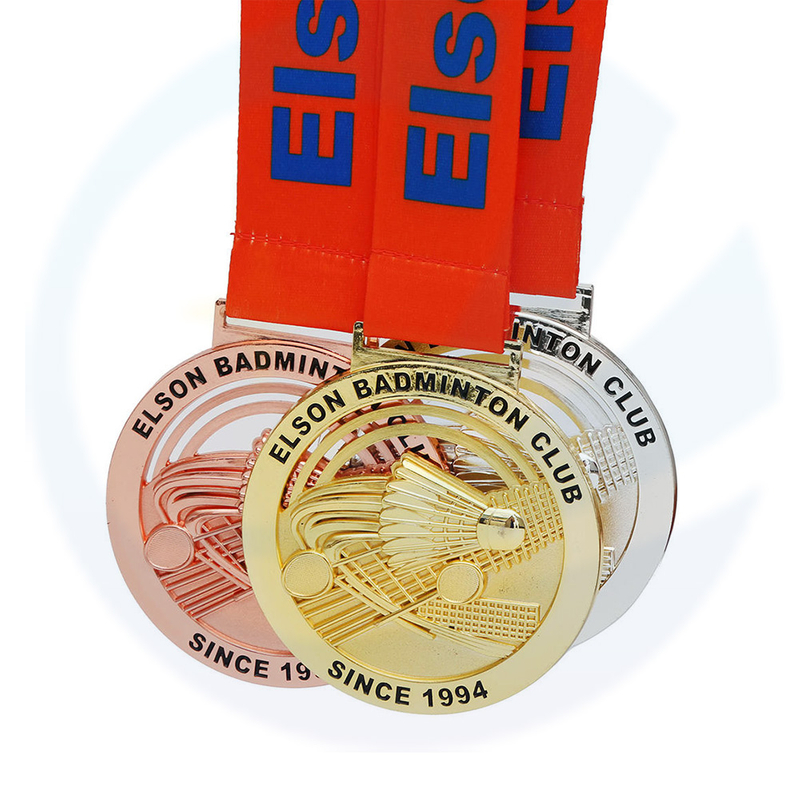 Hoge kwaliteit badminton volleybal marathon aangepaste metaalmedailles 3D Design Email Sports Awards Medal