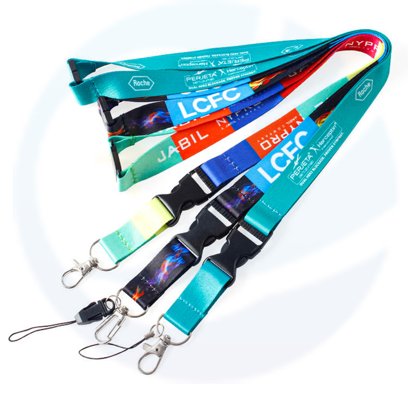 Lage verzendkostenfabrikant Gedrukte sublimatie Keychain -riem aangepaste polyester lanyards met logo Custom